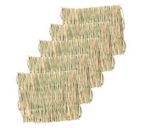 CIYODO 5pcs Rabbit Mat Woven Bed Mat for Small Animal Guinea Pig Breathable Summer Cooling Pad for Rabbit Cage Indoor