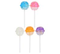 CIYODO 5Pcs Resin Lollipop Charms Set for DIY Jewelry Making, Mini Candy Flatback Pendants in White, Pink, Orange, Blue, Purple - Small Lollipop Photo Props and Hanging Ornament