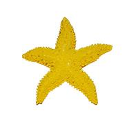 CIYODO 5pcs Resin Sea Star Aquarium Decor Set Yellow Eco Friendly Artificial Pentagram Ornaments for Fish Tank Vase Pebble Road Wall Decoration Safe and Reusable Fish Tank Ornaments