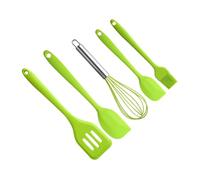 CIYODO 5pcs Silicone Kitchen Utensil Set with Egg Whisk Brush and Scrapers Heat Resistant Cooking and Baking Tools for Home and Restaurant Use Space Saving Hanging Design Non Stick Pan