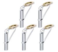 CIYODO 5PCS Stainless Steel Fishing Rod Tip Repair Kit with Guide Rings for Freshwater Saltwater Fishing Enthusiasts Compact and Reusable Accessories