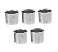 CIYODO 5pcs Stainless Steel Laboratory Measuring Cups Medicine Cups with Scale Markings for Precise Liquid Measurement Home and Medical Use