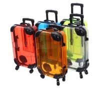 CIYODO 5pcs Suitcases with Wheels Mini Play Simulation Trolley Case Portable Pretend Travel for Indoor Outdoor Role-Playing and Party Favors