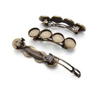 CIYODO 5Pcs Vintage Patina Hair Clips for 12Mm DIY Round Base, Retro Metal Ponytail Barrette Accessories for Women, Unfinished Hair Clip Set for Styling and Crafting