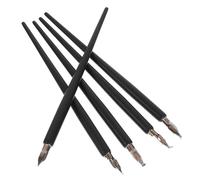 CIYODO 5pcs Vintage Wooden Handle Dip Pen Set for Calligraphy and Drawing Thick Barrel Artistic Fountain Pens for Chinese Calligraphy Gothic Fonts Easy-clean