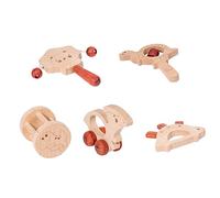 CIYODO 5pcs Wooden Rattles Hand Held Educational Boys and Girls Toys Grasping Shaking Plaything for Boy Girl Playtime