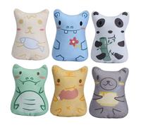 CIYODO 6 Pcs Pet Pu'er Tea Cake Display Rack Assorted Dice Plug for Cat Automatic Wheel Kits Indoor Mini Kitten Teething Cat Pen Plush