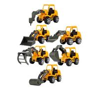 CIYODO 6-Piece Inertial Engineering Car Model Toy Set for Toddlers - Plastic Excavator and Construction Truck Vehicles Kit for Kids Boy Girl Play