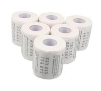 CIYODO 6 Rolls Soft Toilet Paper with Classic Chinese Characters Natural Wood Pulp Tissue for Bathroom and Kitchen Skin Friendly Toilet Tissue for Family and Travel Use