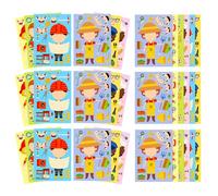 CIYODO 6 Sets Career Dress Up Puzzle Stickers for, Educational DIY Occupation Dress Up Sticker Book with 6 Different Puzzle Kits, Interactive Family Fun for Home and School Activities