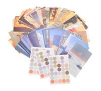 CIYODO 60pcs Aesthetic Collage Kit for Wall Blue Ocean and Sunset Themed Pictures Decorative Postcard Set Room Collage Decor for Office Corridor Retro Stickers White Cardboard