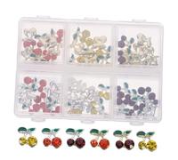 CIYODO 60Pcs Cherry Nail Rhinestones Gems DIY Nail Art Charms Elegant Studs for Fashionable and Creative Craft Supplies