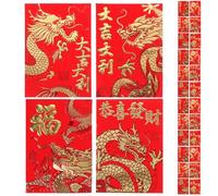 CIYODO 60pcs Chinese New Year Red Pockets Traditional Paper Envelopes Mixed Styles for Lunar New Year Party Lucky Money Holders Festive Money Storage Packets Random Style