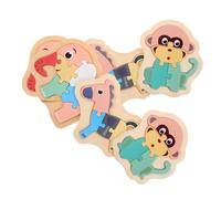 CIYODO 6pcs Animal Pattern Wooden Puzzle for Early Learning Sorting and Matching with Elephant Monkey Horse Shapes Montessori Educational for Preschool Development