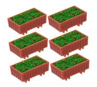CIYODO 6pcs Artificial Simulated Flower Ornaments for Micro Landscape Decoration Light Brown Potted Plants for Tabletop Dollhouse Decor