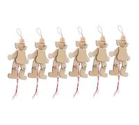 CIYODO 6pcs Blank Wooden Clown Puppet: Diy Pull String Marionette Toy - Handmade Wood Clown Marionette Puppet - Kids Diy Project Supplies