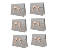 CIYODO 6pcs Bow Knot Gift Boxes Silver Gray Storage Cases for Festival Parties and Birthday Packaging for Chocolates Candies Apples and Small Gift Storage