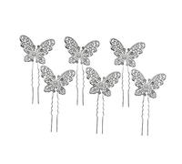 CIYODO 6pcs Bridal Rhinestone Pearl Butterfly Hair Pins Wedding Hair Accessories for Hollow Design Suitable for Weddings Banquets and Parties