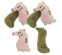 CIYODO 6pcs Catnip Plush Teething for Kittens - Soft Kangaroo Snake Shapes, Interactive Chew for Indoor Cat Dental Exercise and Play