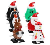 CIYODO 6pcs Christmas Wind Up Clockwork Santa Claus Walking Ornaments Cute Xmas Party Favors and Stocking Stuffers Holiday Decoration All Ages