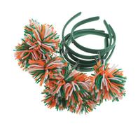 CIYODO 6pcs Colorful Pom Pom Headband Set Knitted Party Headpiece for Carnival Birthday Festival Stage Shows Comfortable Soft Hair Accessory for Women