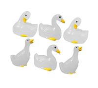 CIYODO 6pcs Glow in Dark Mini Resin Ducks Cute Animal Ornaments Resin Miniature Figurines for Garden Aquarium Dollhouse Decor and Detailed