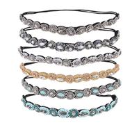 CIYODO 6pcs Hair Bow Scrunchie Set with Elastic Hair Band and Rhinestone Beading Unique and Elegant Party Headband for Women with Beautiful Styling