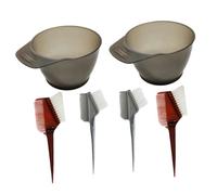 CIYODO 6Pcs Hair Coloring Tools Set with Plastic Tinting Bowls and Reusable Hair Dye Combs for Salon and DIY Use Washable Mixing Containers with Anti-slip Design Random Color
