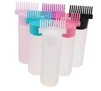 CIYODO 6pcs Hair Dye Applicator Bottles with Built Root Comb for Even Color Coverage Plastic Hair Oil Dispenser Tools Convenient Scalp Treatment