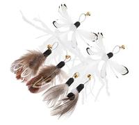 CIYODO 6Pcs Interactive Cat Wand Replacement Heads Feather Teaser Refills Engaging Pet Accessories for Indoor Play Enhances Exercise Hunting Instincts