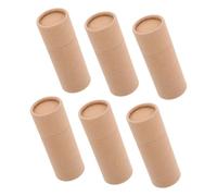 CIYODO 6pcs Kraft Paper Essential Oil Bottle Packaging Tubes with Lids Cylindrical Cardboard Containers for Lip Balm and Small Item Storage Boxes for DIY Branding and Elegant Present