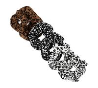 CIYODO 6pcs Leopard Hair Scrunchies Set White Vintage and Black Patterns Elastic Hair Ropes Ponytail Holders for Women
