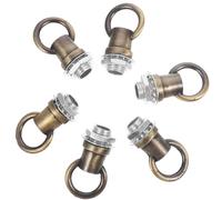 CIYODO 6pcs M10 Threaded Ceiling Hanging Hooks with Nut, Antique Copper Eye Nut Ring Screws for Pendant Light Fixtures, DIY Lamp Hanging Loops Suitable for Ceiling Light Installation