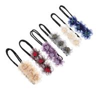 CIYODO 6pcs Messy Bun Hair Piece Human Hair Donut Bun Maker with Cloth Flower Headdress Easy to Roll or Take for Birthday or Shopping Occasions