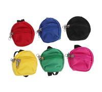 CIYODO 6pcs Mini Doll Backpack with Functional Zipper Compact and Versatile Miniature School Bag for Dollhouses and Pretend Play for Role-playing and Storage