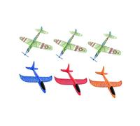 CIYODO 6Pcs Mini Hand Throw Glider Assorted Simulation Airplanes for Outdoor Activity for Boys and Easy to Assemble Safe Design