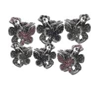 CIYODO 6pcs Mini Rhinestone Butterfly Hair Clips for Women, Lightweight Alloy Claw Clips with Secure Grasping Power, Elegant and Sparkling Design, for Holiday Party or Daytime Use