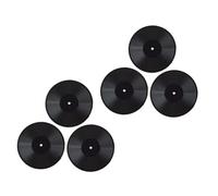 CIYODO 6pcs Miniature Vinyl Record Models for Dollhouse Décor, Wear-resistant Black Mini Record Ornaments, Suitable for ’s Mini House Supplies and Vintage Doll Accessories