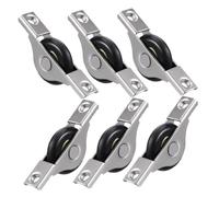 CIYODO 6pcs Nylon Sliding Door Cabinet Rollers with Bearings Smooth Quiet Operation Medium Wheels for Wardrobes Closets Cabinets and Window Sliding Doors Replacement
