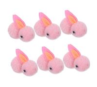 CIYODO 6pcs Plush Rabbit Ornaments for Christmas Tree Decoration Adorable Bunny Dolls for Festive Scenes Unique Desktop Xmas Decor Holiday Cheer