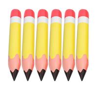CIYODO 6pcs PVC Inflatable Pencil Decorations Yellow Blow Up Pencil Balloons for Classroom and Birthday Party School Supplies Lightweight School Pens Stationery