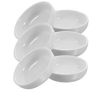 CIYODO 6pcs Round Ceramic Appetizer Plates, White Ceramic Sauce Dishes with Stackable Design, Easy to Carry, for Home or Barbecue, Crockery Set for 6
