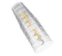 CIYODO 6pcs Shatterproof Clear Stackable Drinking Glasses with Moon Pattern Reusable Unbreakable Tumblers for Ramadan Party Family Friendly Smooth Finish Cups