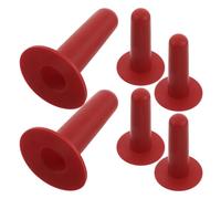CIYODO 6pcs Silicone Calf Feeding Nipple for Lamb and Puppy with Hygienic Replaceable Teat, Ergonomic Design Suitable for Dairy Calf Supplies and Farm Animal Feeding, Red Silicone Bottle