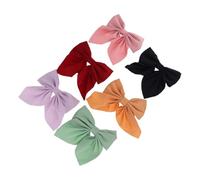 CIYODO 6Pcs Solid Color Hair Bow Clips Japanese Style Duckbill Barrettes for Women Teens Suitable for Thick Thin Straight Curly Hair