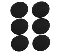 CIYODO 6pcs Ultra-thin Black PU Makeup Powder Puff Soft Crystal Velvet Face Applicators for Foundation and Loose Powder Compact Round Replacement Pads for Women Cosmetic Use