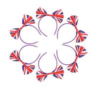 CIYODO 6pcs Union Jack Bow Hair Hoop Satin Headbands for Football Fans British Flag Hair Accessories for Party Festival Women