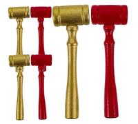 CIYODO 6pcs Wooden Judge Gavels Solid Auction Hammers Role Play Educational for Boys Hand Training Courtroom Props
