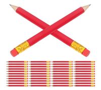 CIYODO 72 Pcs Pre-sharpened Short Hb Golf Pencils with Erasers Writing Pencils for Golf Scoring Classroom Office Weddings and Company Meetings Red Half