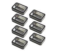CIYODO 7pcs Dice and Poker Cards Storage Box with Window Lid, Black Tinplate Case Featuring Moisture Resistance and Dedicated Compartments for Outdoor Activities and Family Gathering